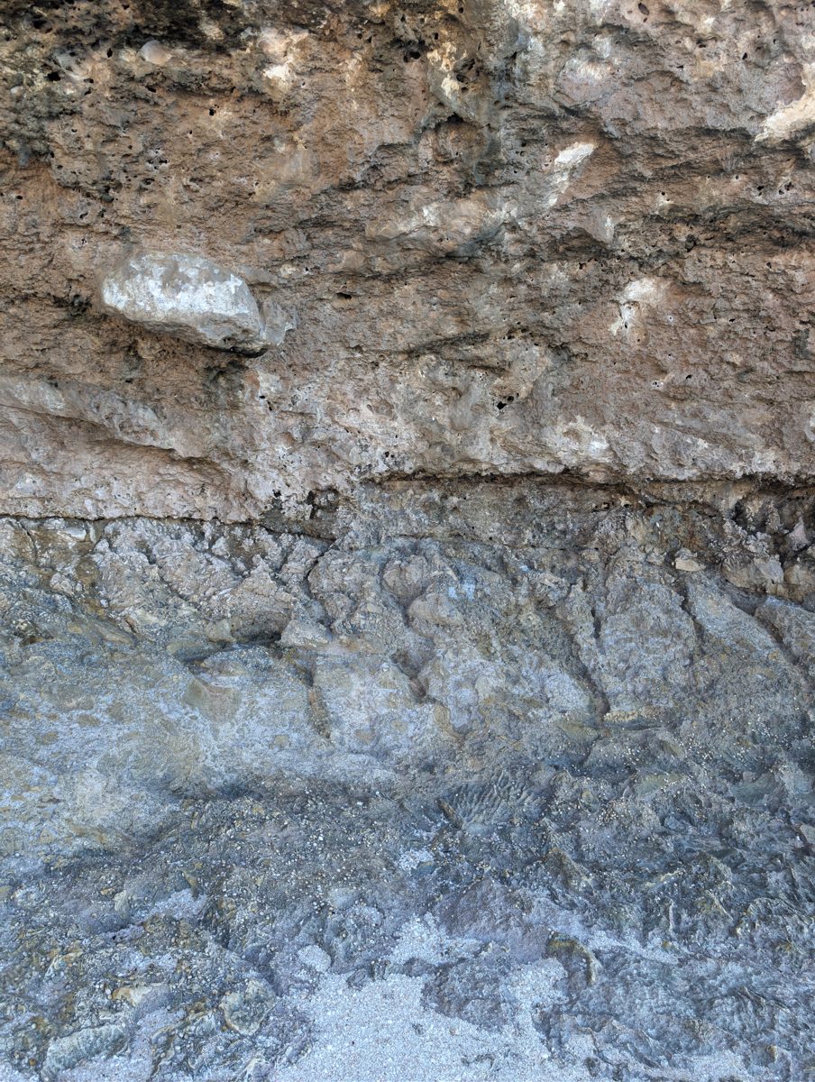 HS116 notch horizon: A distinct horizon in the tidal notch may separate units or mark an older notch filled with breccia; interpretation is open.