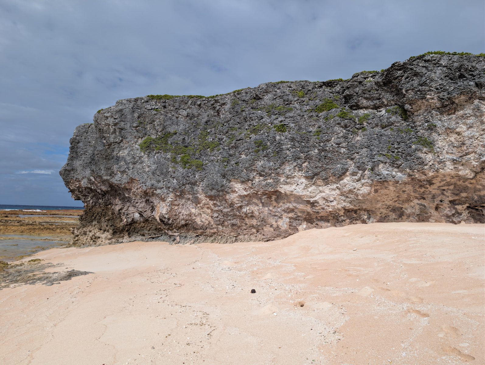 HS123 reef-path notches: The team walked the reef path while noting high notches or relief along the route.